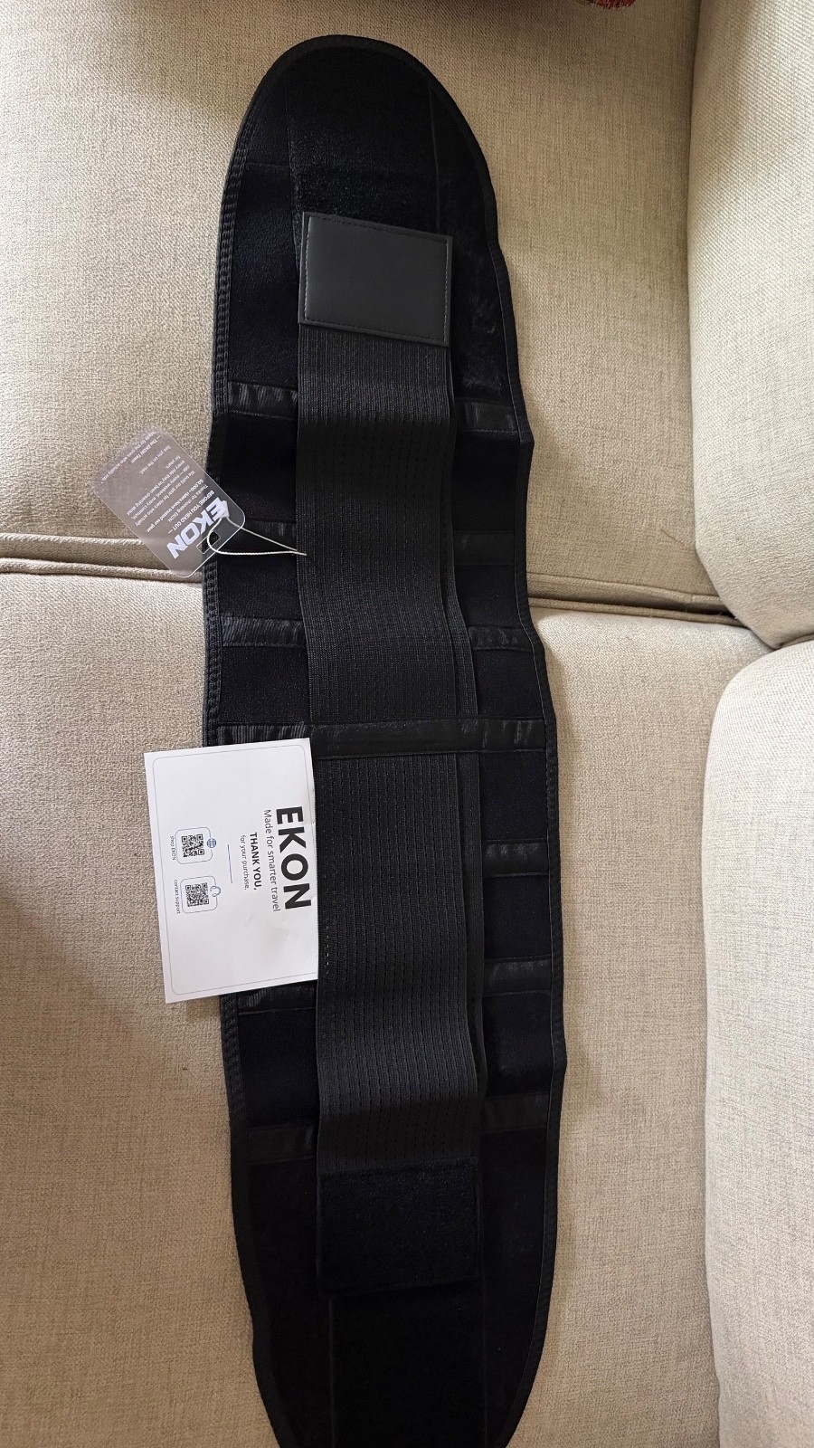 Ekon Adjustable Stabilizing Lumbar Lower Back Support Belt – Black, Medium