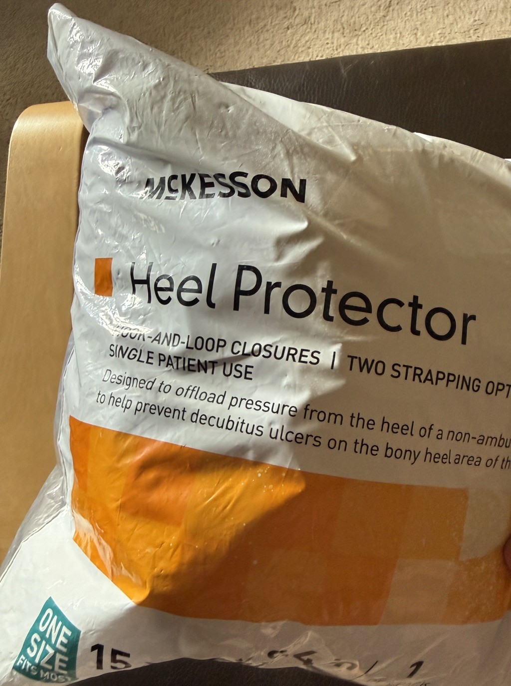 McKesson Heel Protector Pad Soft Boot 15x11x9 OSFM Model 16-7305 Blue