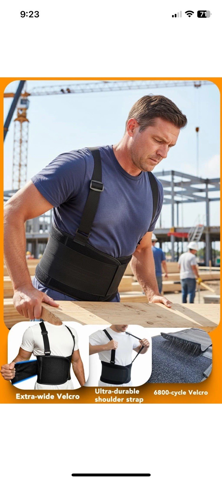 QSX Work Back Brace – Lower Back Pain Relief, Posture Correction, Heavy Lifting