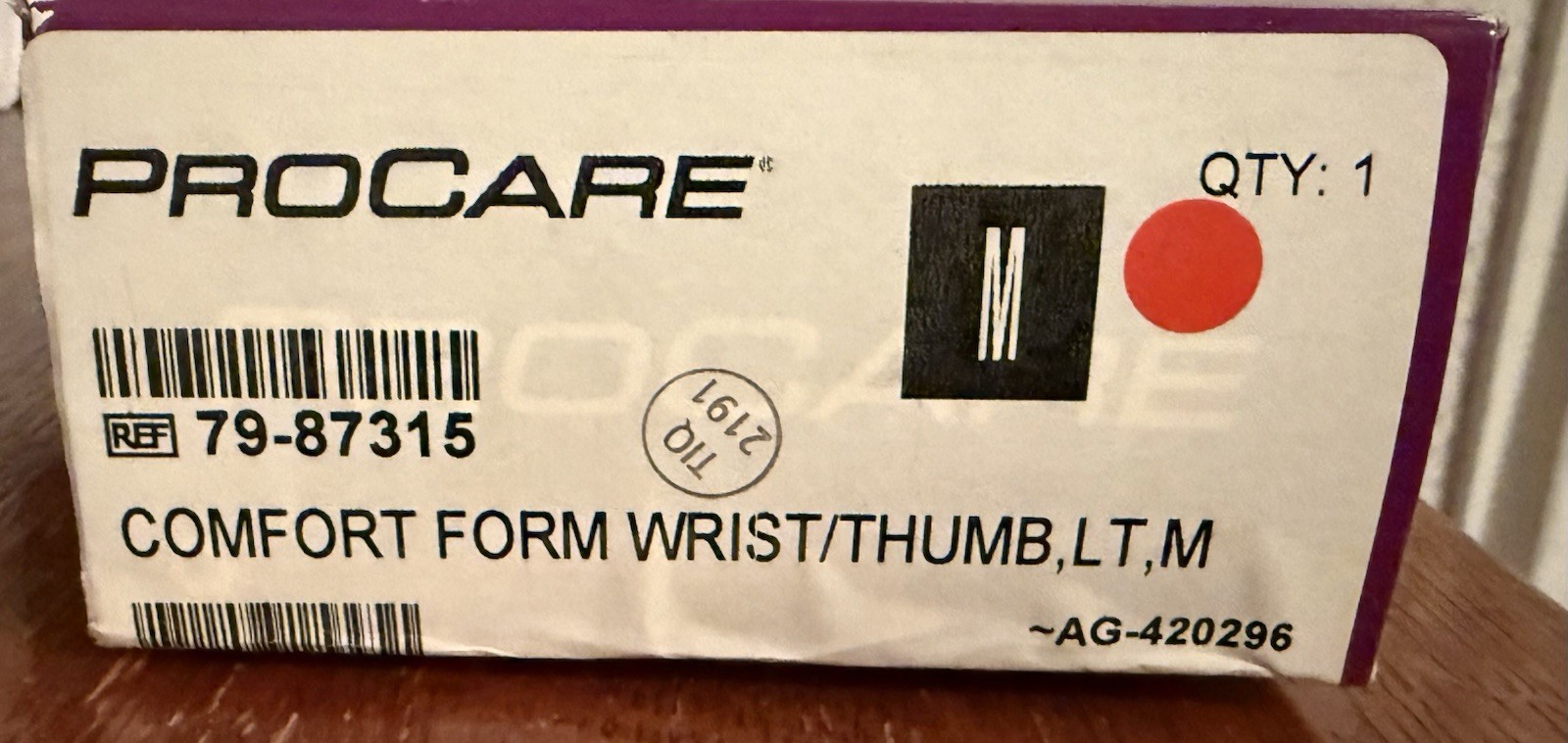Comfort Form Wrist-Thumb LT Left Hand Size Medium