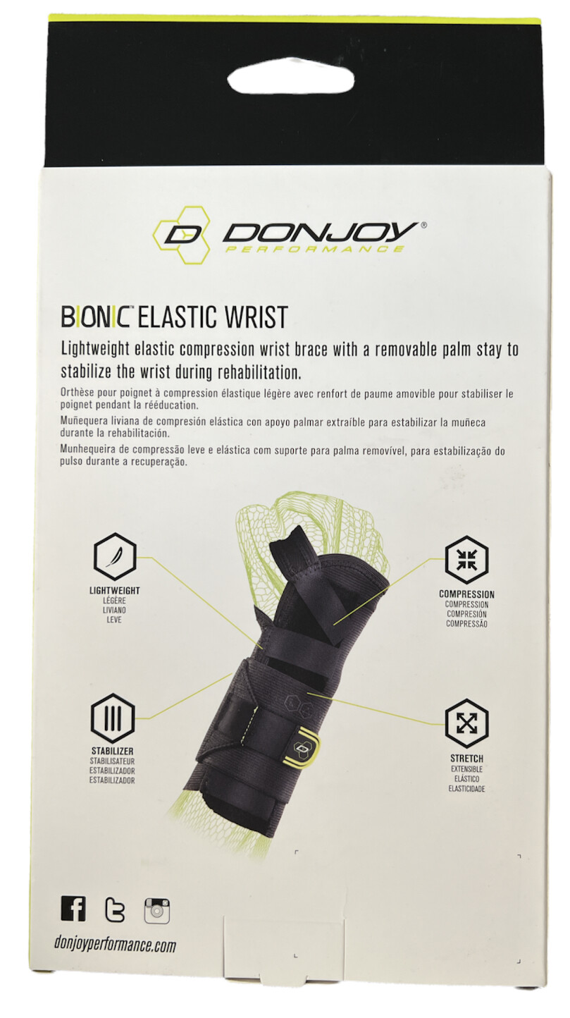 DONJOY PERFORMANCE Bionic ELASTIC WRIST Sz. M/L Right Hand – BLACK