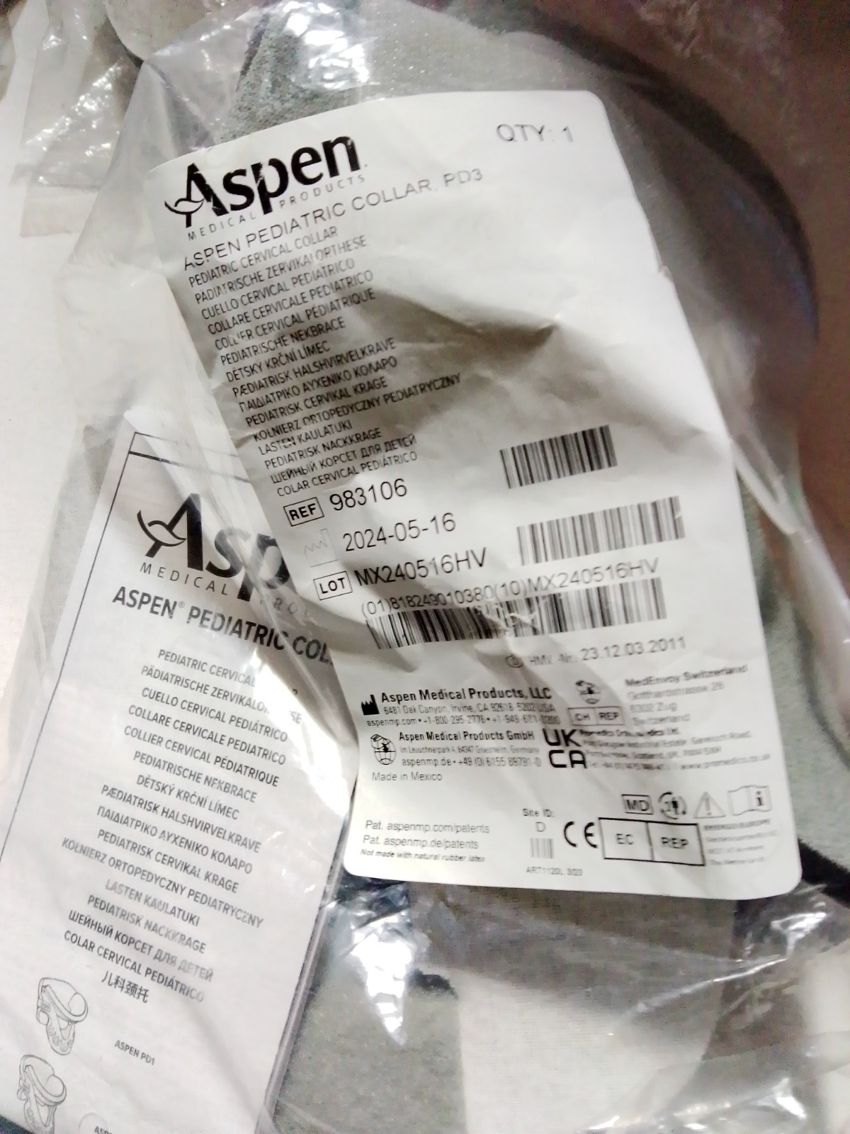 983106 Aspen Pediatric Cervical Collar, PD3