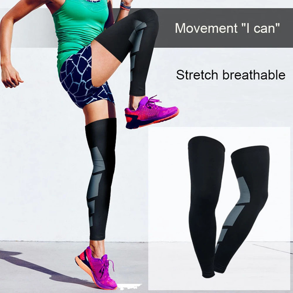 1Pair Super Elastic Basketball Leg Warmers Calf Thigh Compression Sleeves Knee B