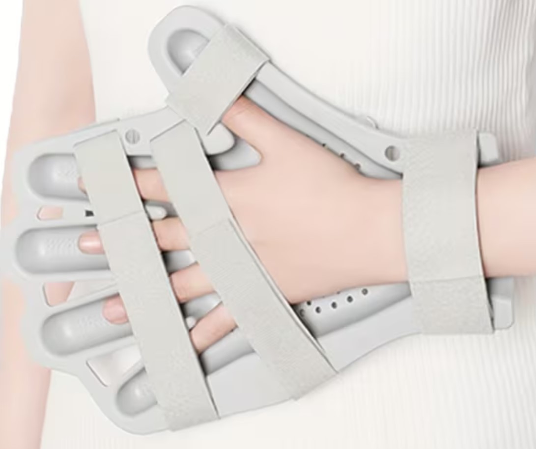 Left Hand Finger Support Board Brace for Stroke Sprain Hemiplegia with Strap