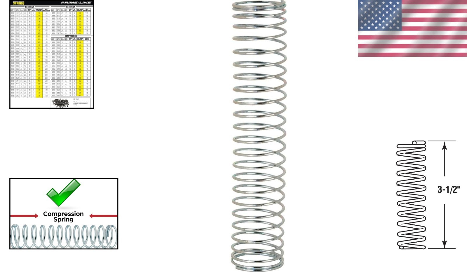 Versatile Nickel-Plated Compression Springs, 0.041 GA, 23/32 In. x 3-1/2 In.