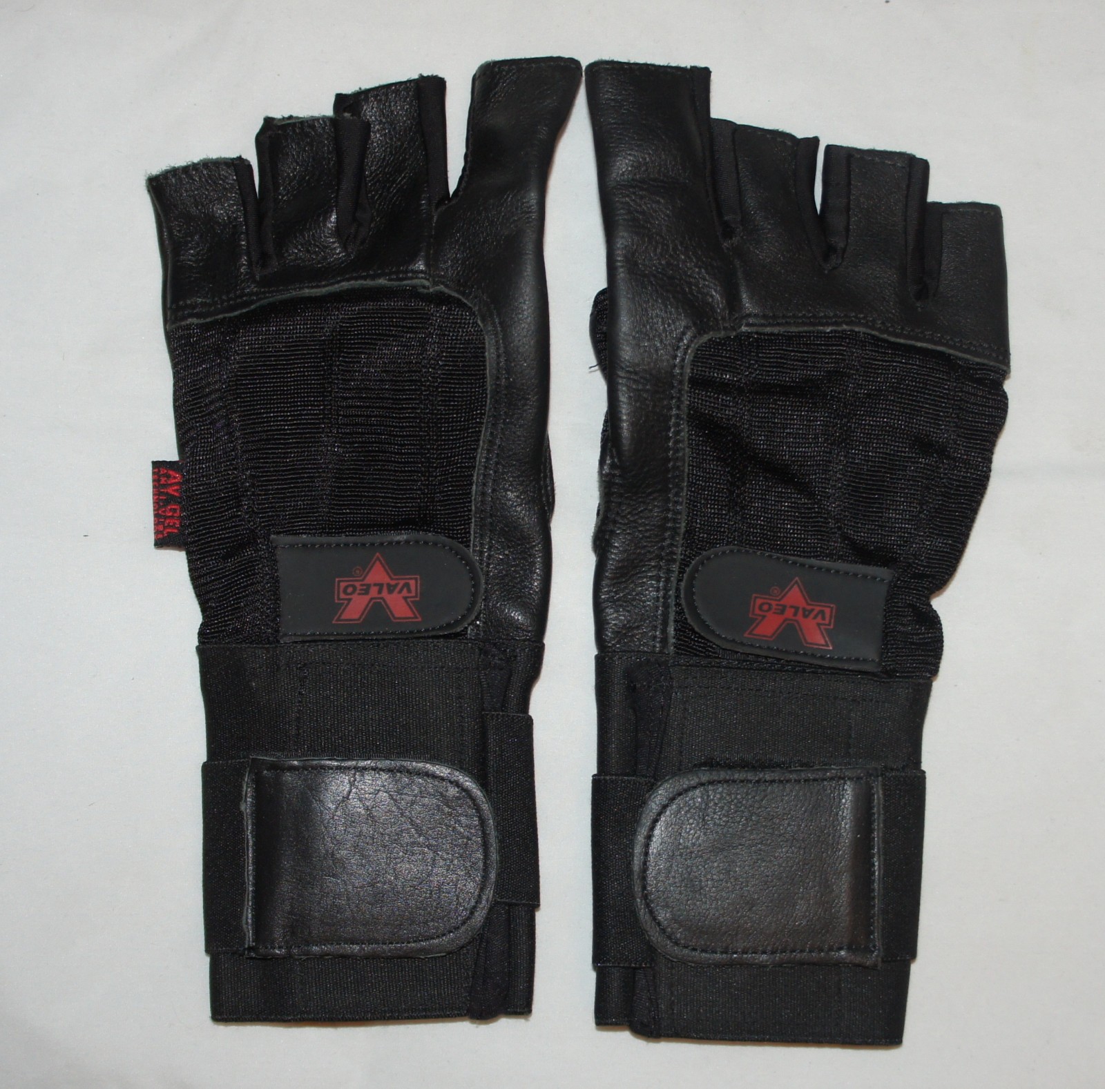 Valeo Industrial V440-WS Leather Pro Fingerless Anti-Vibe Gel Glove Wrist Wrap