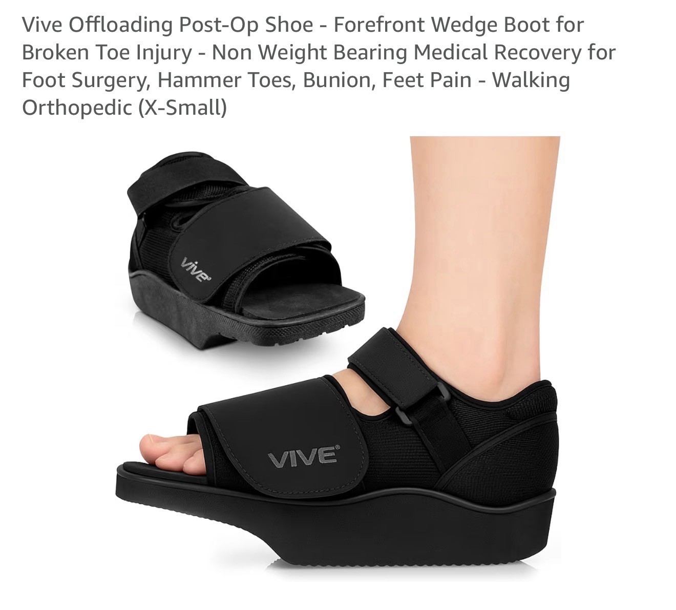 Vive Wedge Post-Op Shoe, X-Small