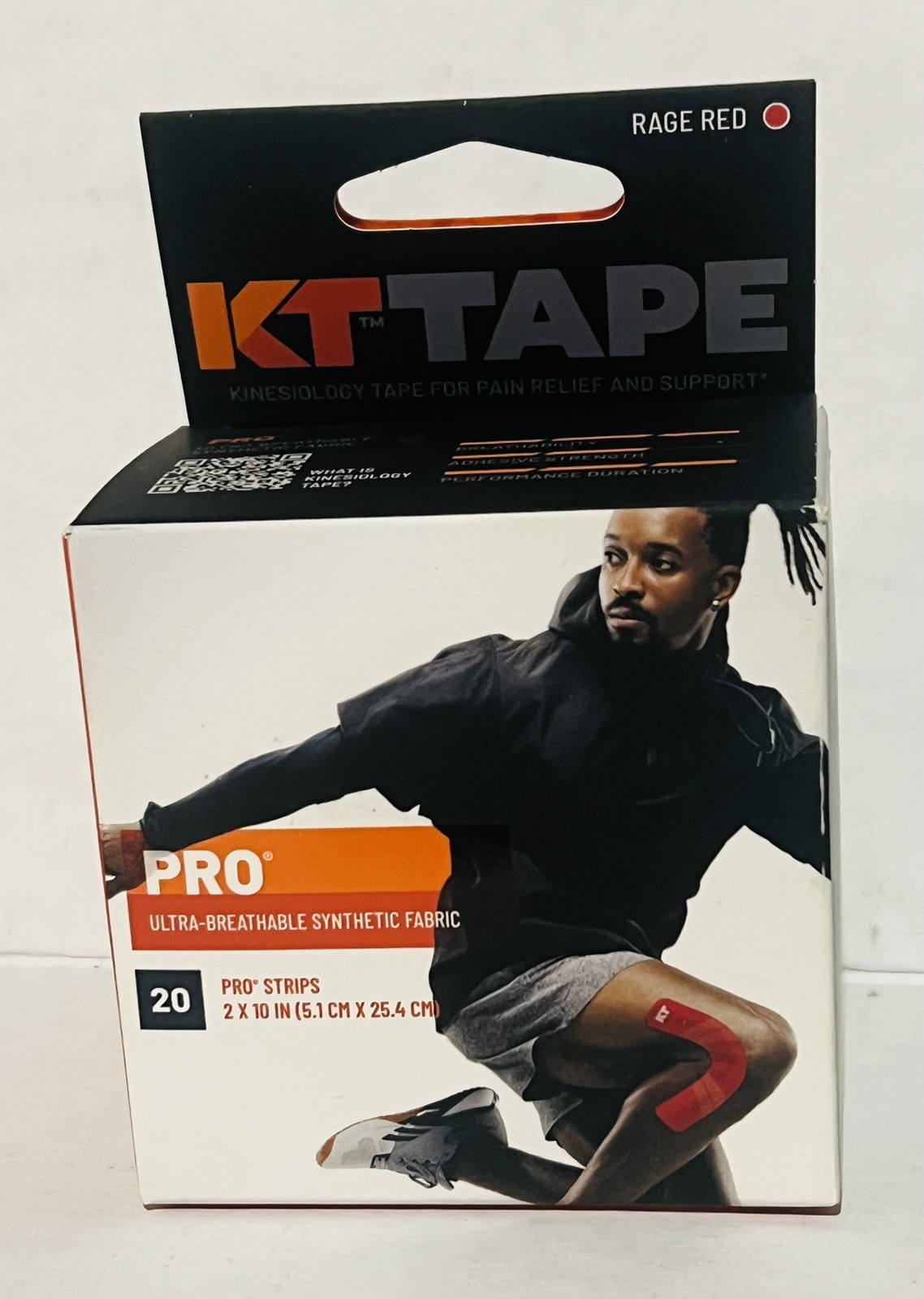 3 PACK KT Tape PRO 20 2×10″ Kinesiology RAGE RED U60D