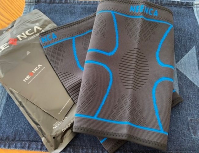 Neenca 2 Pack Knee Braces Men Women Protection Black/Blue L New Compression