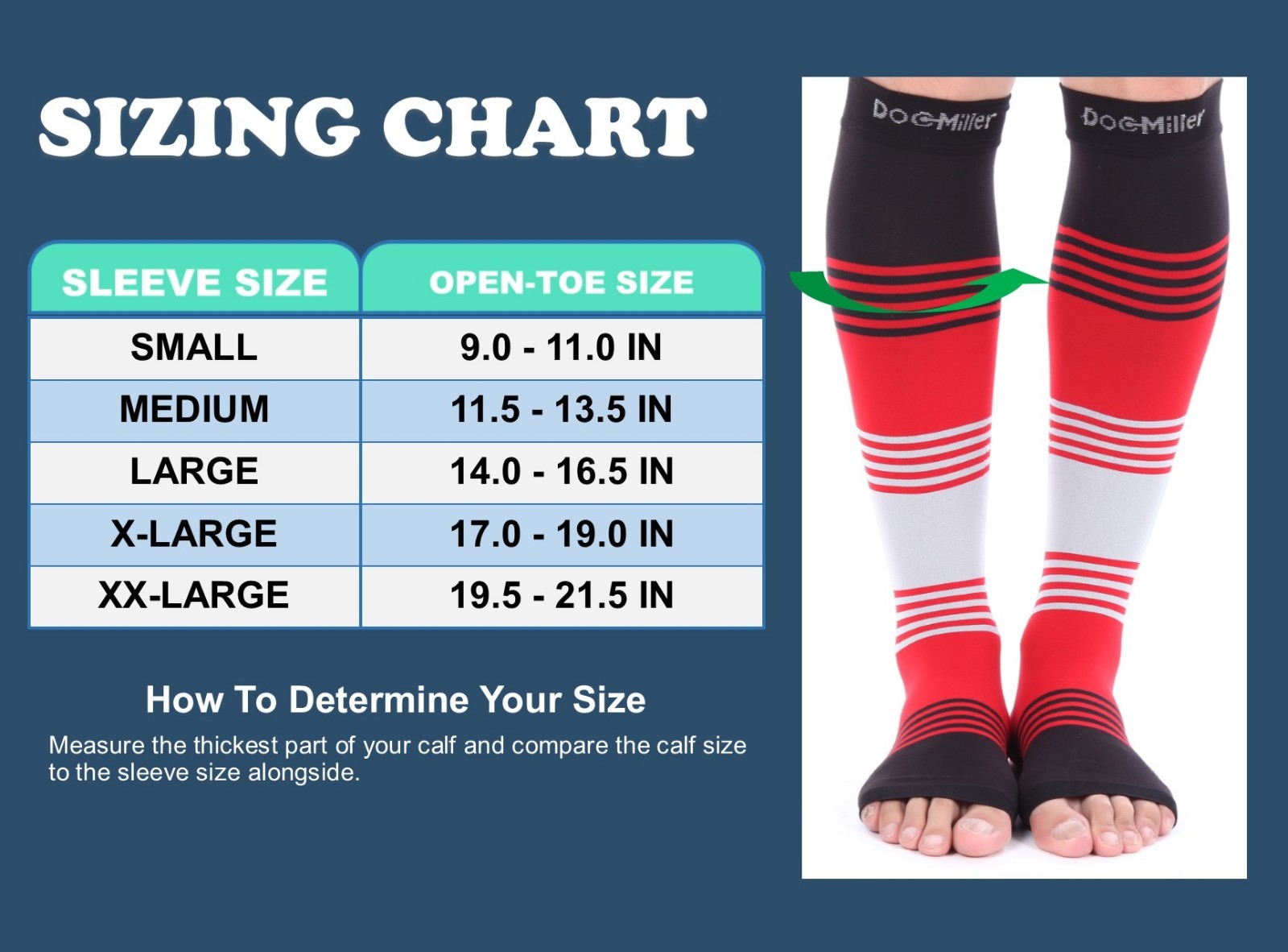 Doc Miller Open Toe Socks Compression Stockings 20-30mmHG Relieve Varicose Pain