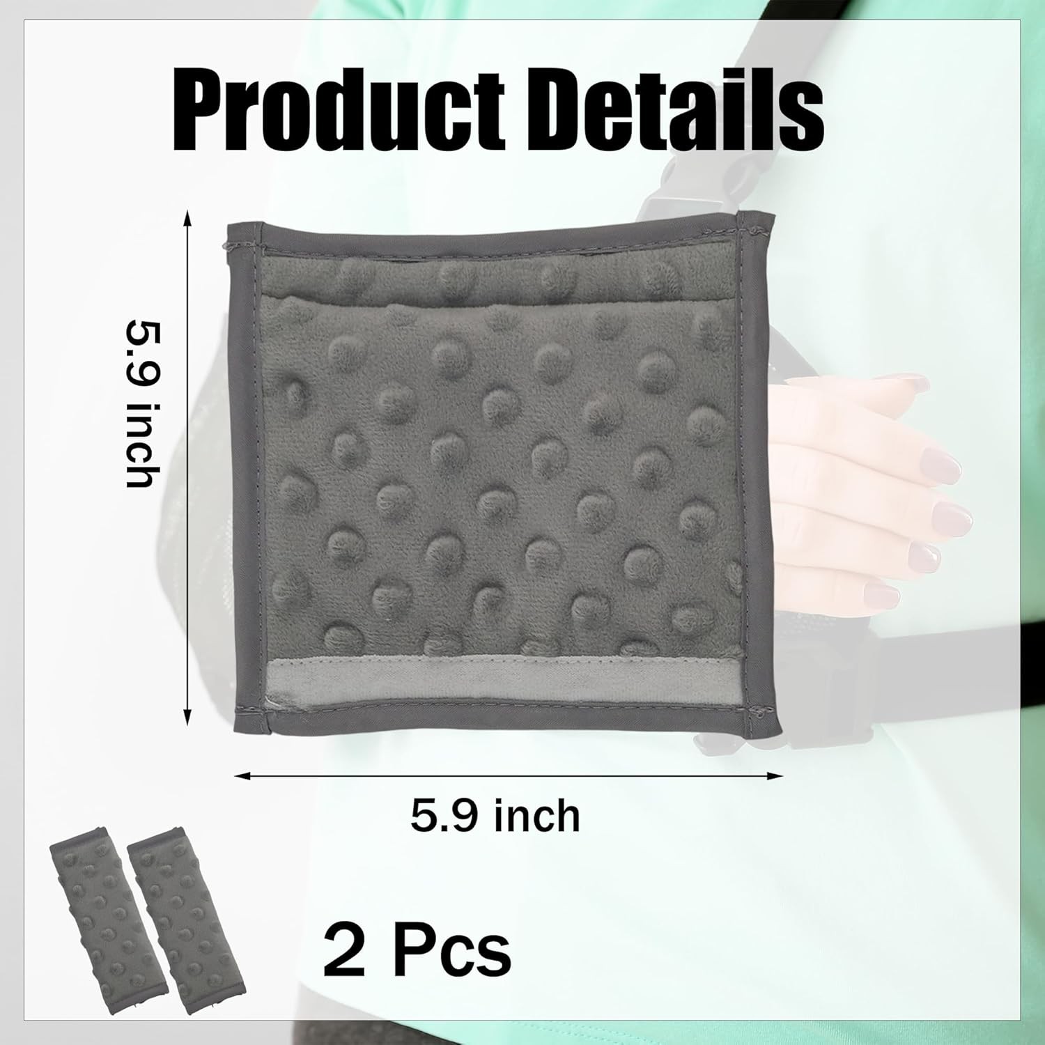 2-Pack Strap Cushions for Arm Sling – Shoulder Pressure Relief Pads, Grey