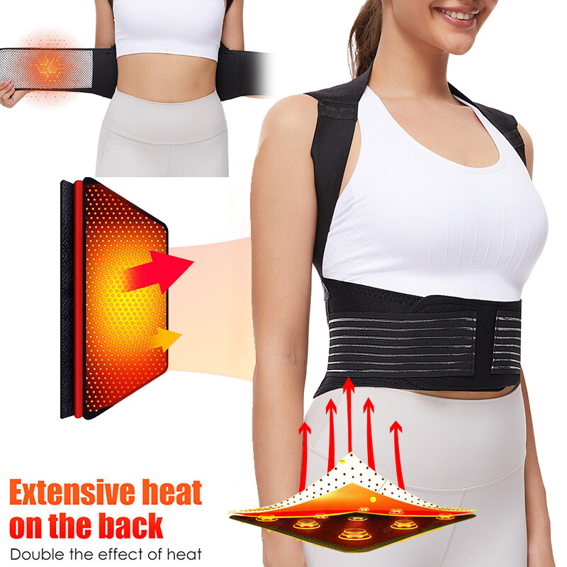 MAGNETIC POSTURE CORRECTOR BAD BACK LUMBAR SHOULDER SUPPORT BELT BRACE MEN WOMEN
