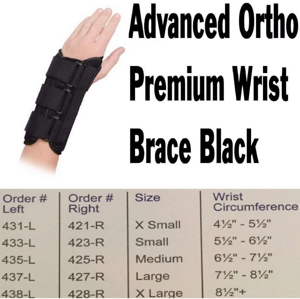 Advanced Orthopaedics Premium Wrist Brace Black Left X-Small