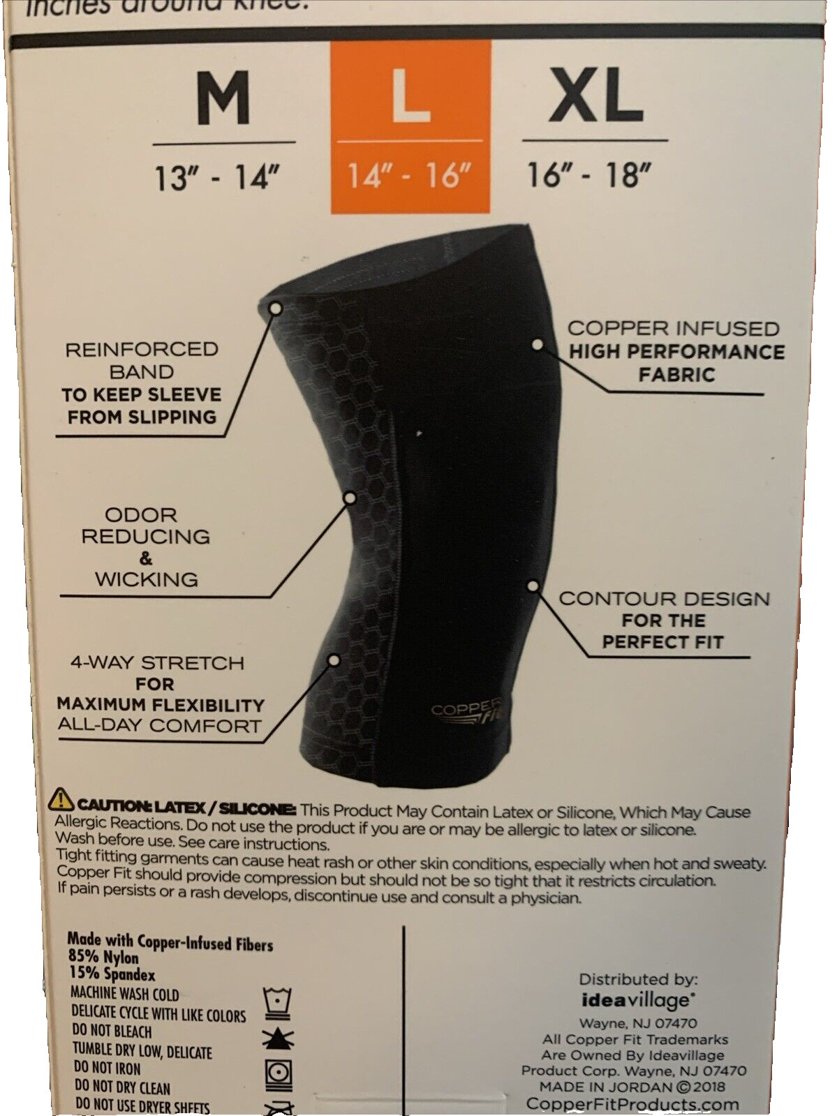 original Copper Fit CF2KNLG6 Knee Compression Sleeve – Black