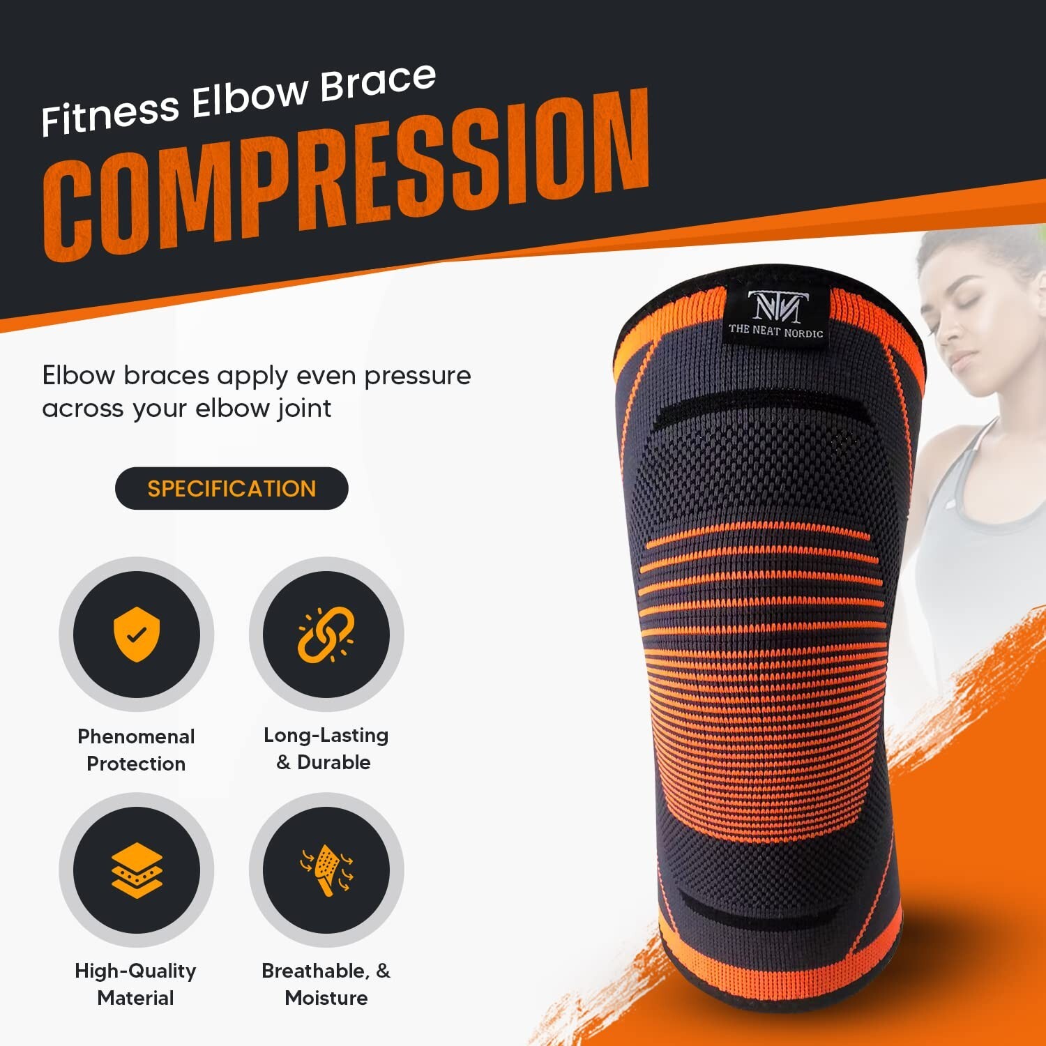 Elbow Brace Compression Sleeve Optimal Support and Pain Relief Arm Support Large