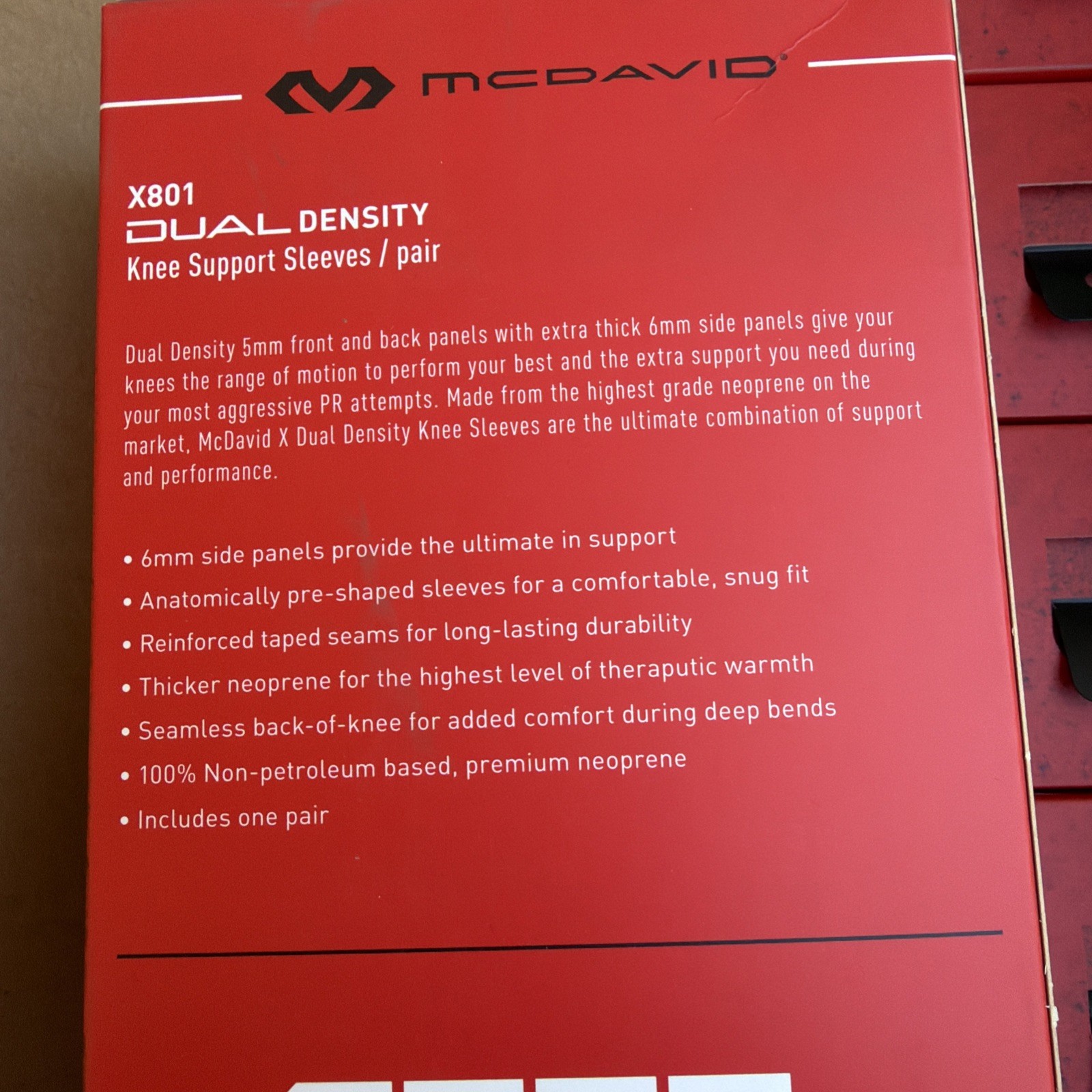 New! McDavid X for fitness dual density knee support sleeves/pair large 15–16