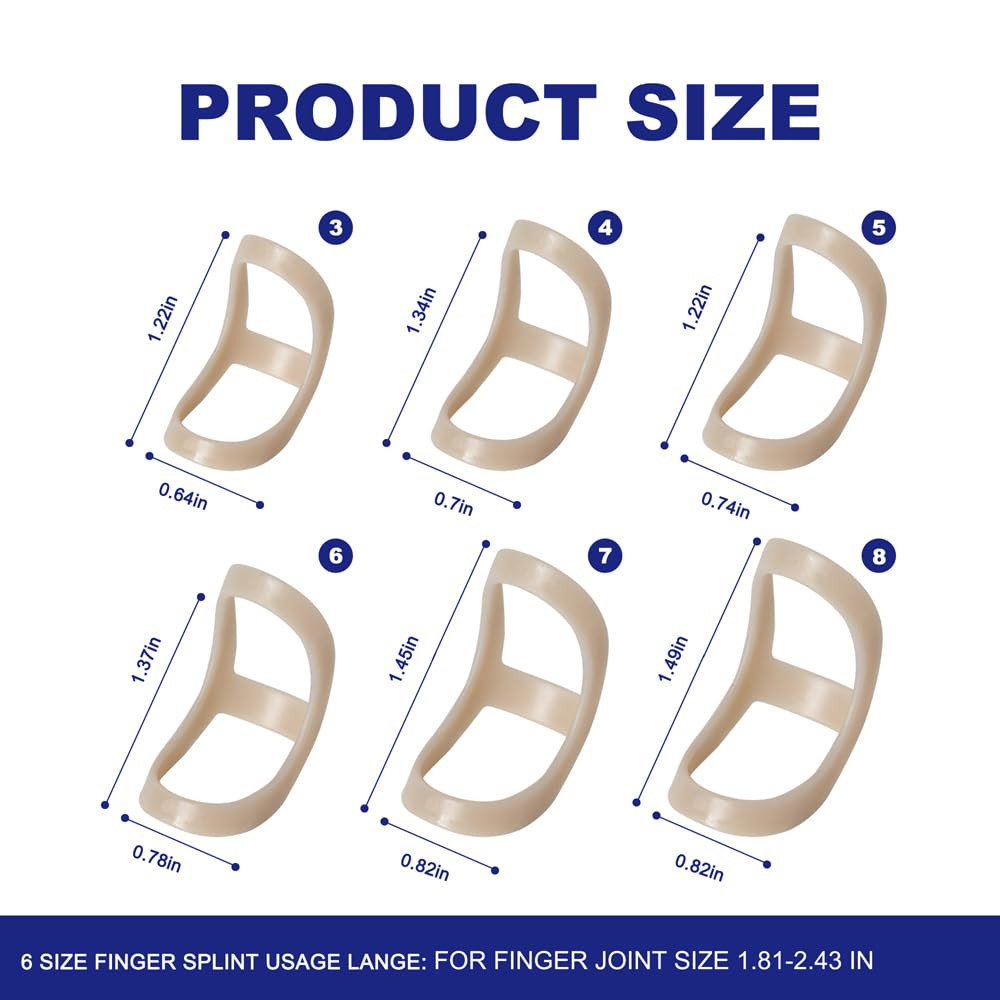 6 Pack Oval Finger Splints Waterproof Finger Splint for Arthritis, Trigger Finge