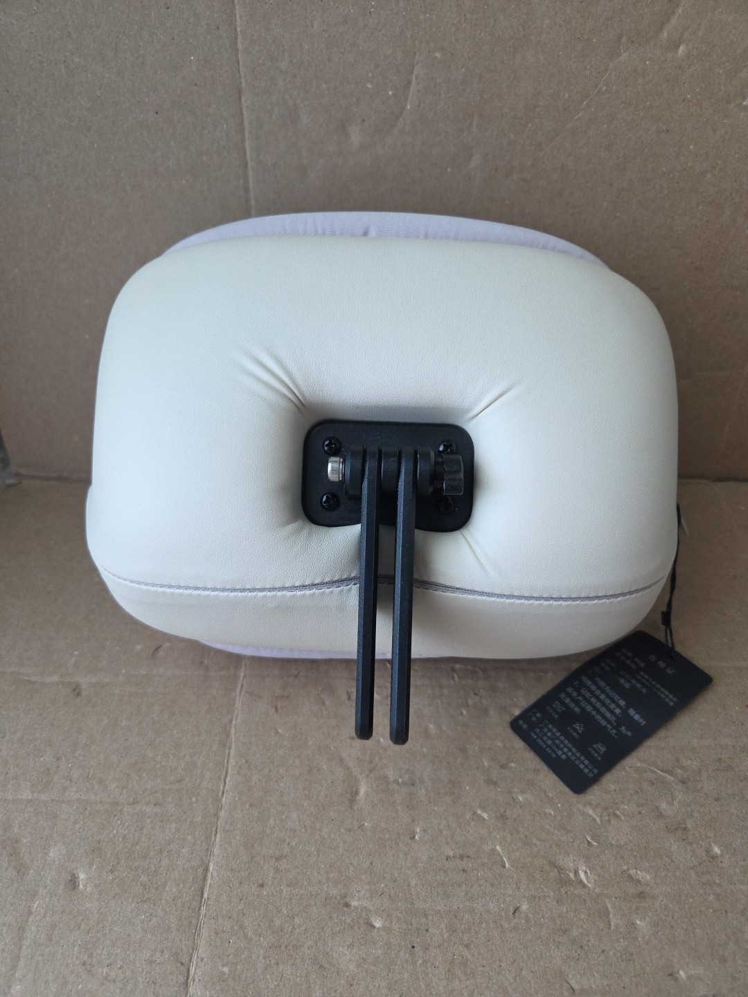 Adjustable Headrest Cushion, Ergonomic Neck Support, White (Beige)