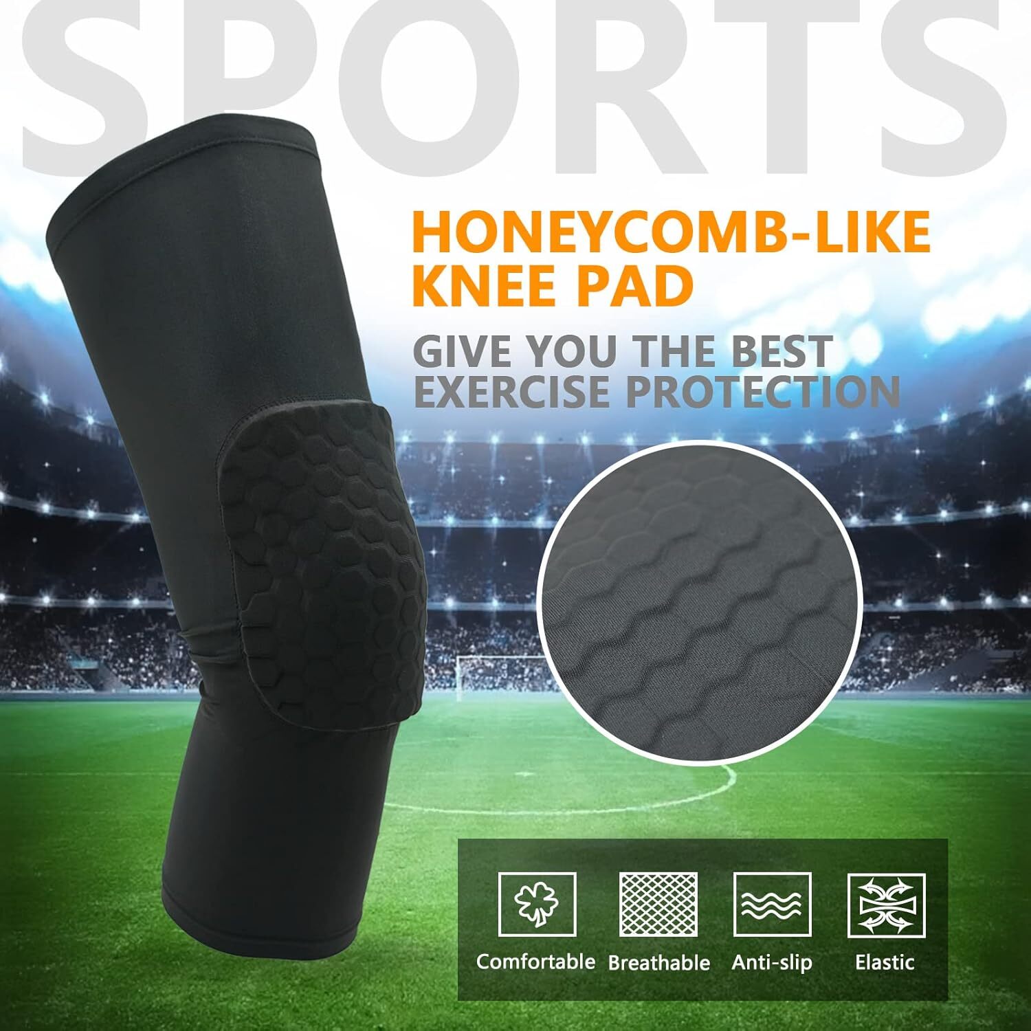 Compression Long Sleeve Support Leg Knee Brace Socks Sport Pain Relief Women Men