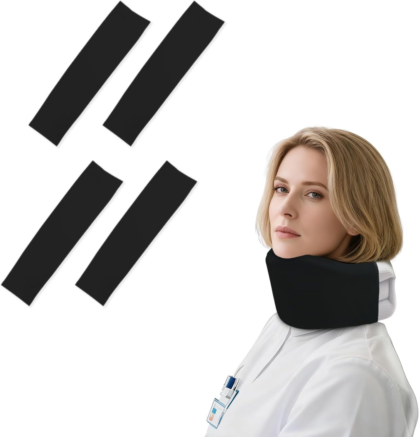 Breathable Black Neck Collar Covers – 4 Soft Protective Sleeves for Comfort