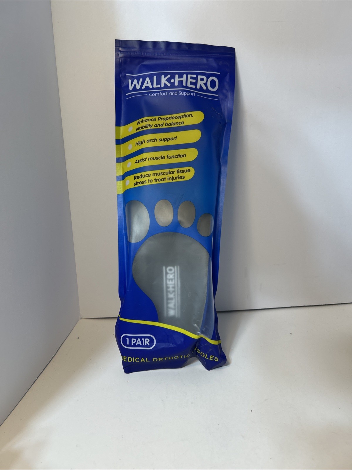 WalkHero Work Orthotic Insoles, Plantar Fasciitis for Men S-12, Women S-14.
