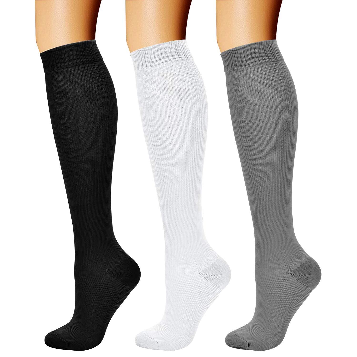 Women & Men Compression Socks Circulation 15-20 mmHg Athletic Running Hiking