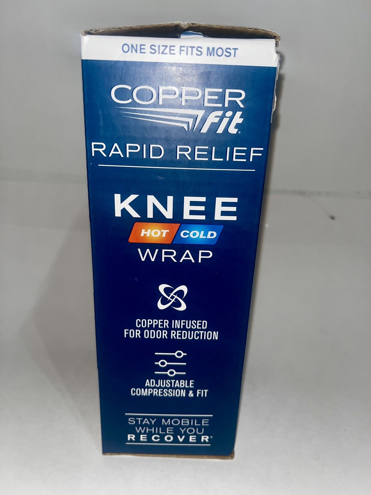 Copper Fit Rapid Relief Knee Compression Hot Cold Therapy Adjustable Wrap Black