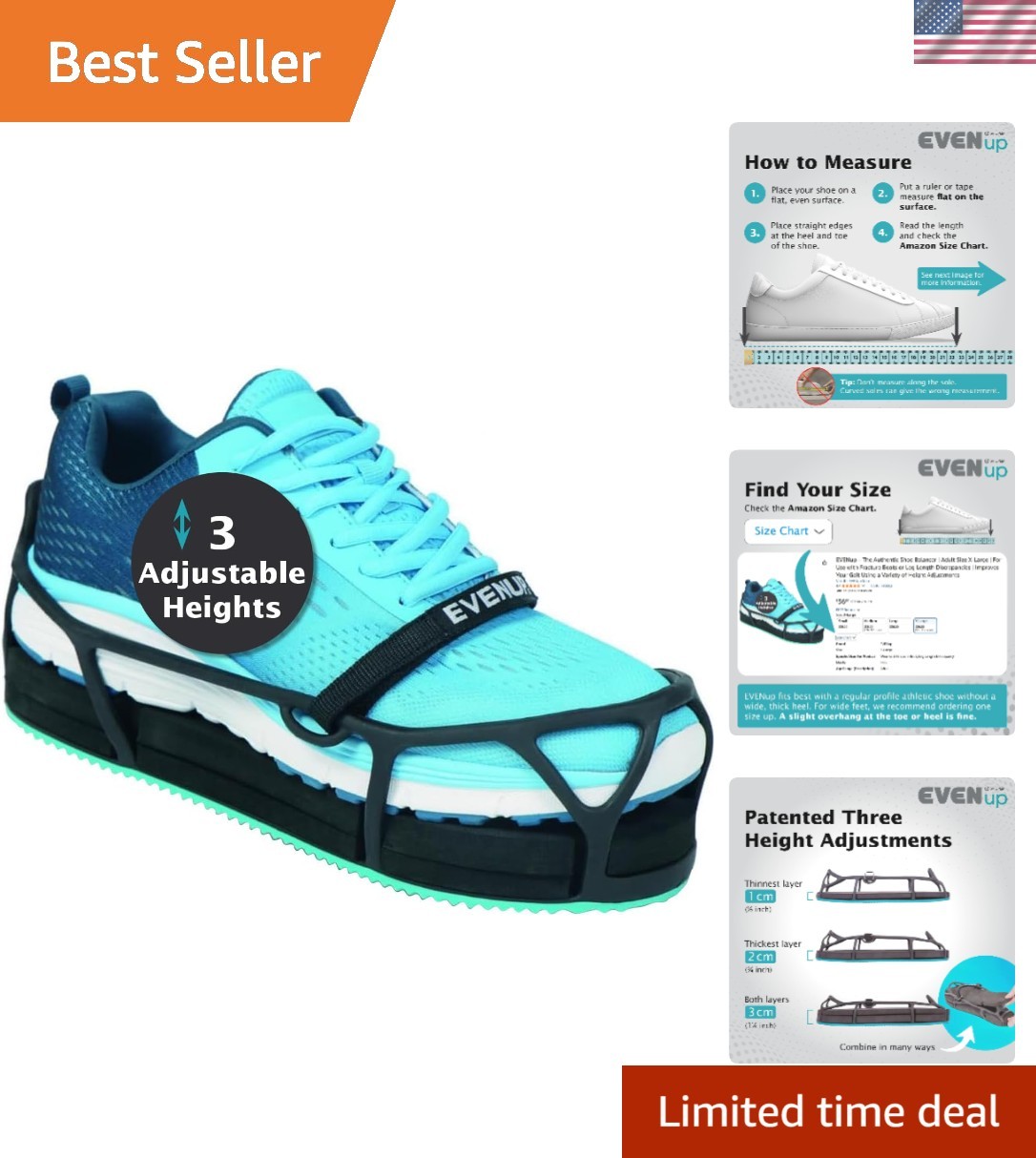 Comfortable Adjustable Shoe Riser for Rehabilitation – Enhance Gait & Mobility