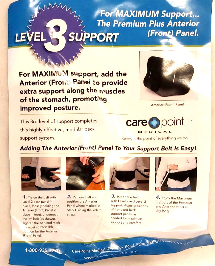 Back Brace Support Belt with Stomach and Back Support Panels Size XL, Adjustable