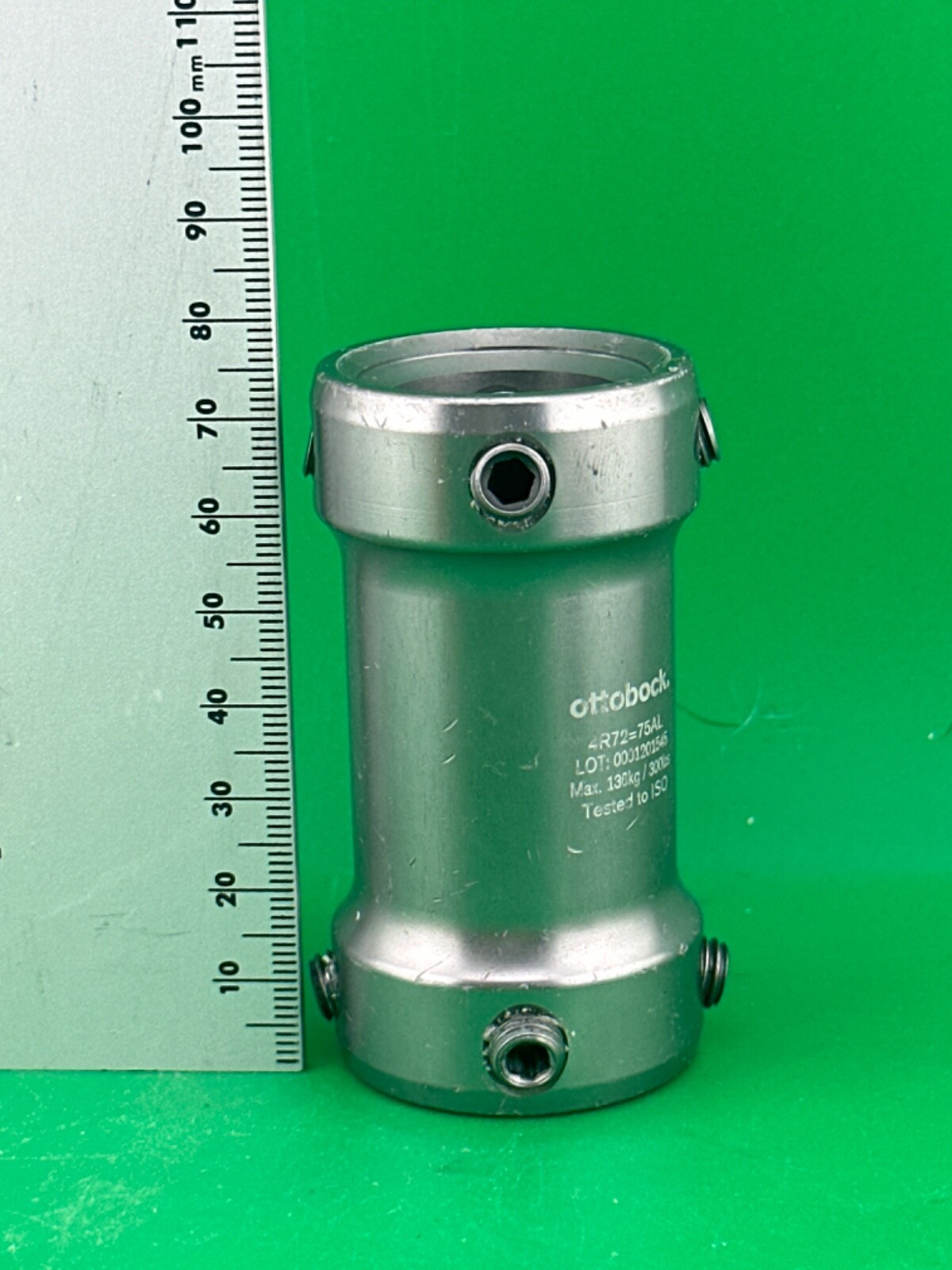Prosthetic component adapter part Otto Bock 4R72=75AL double end receiver