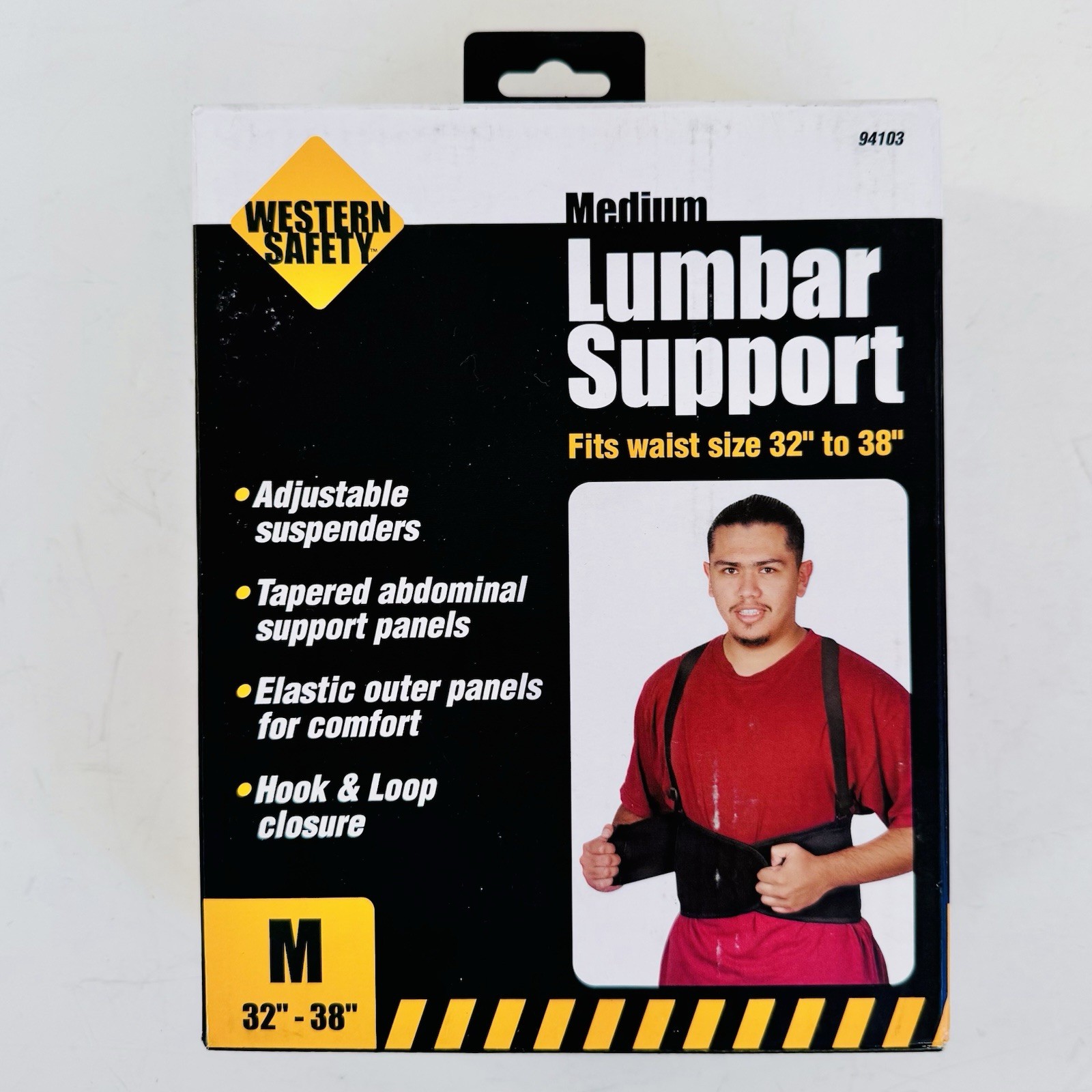 Western Safety Lumbar Support Posture Back Support Belt Size Medium 32″ – 38″