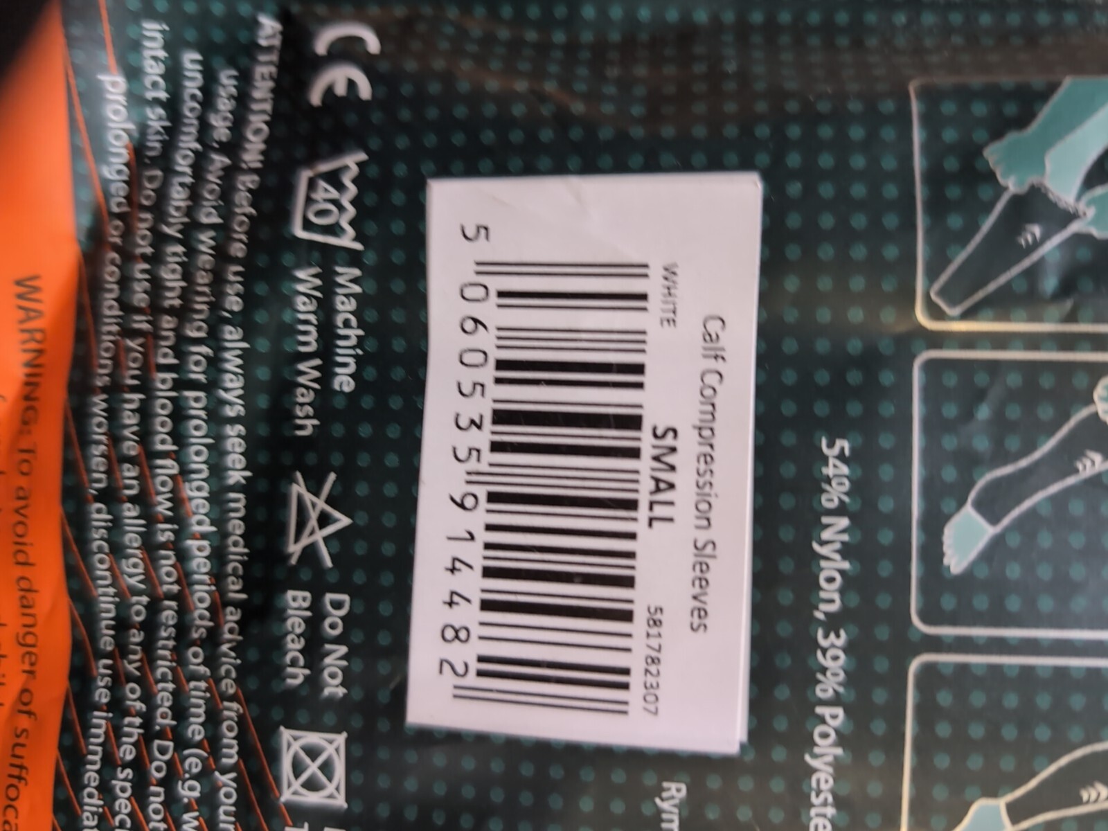 New Size Small Unisex Rymora Calf Compression Sleeves 1 Pair White