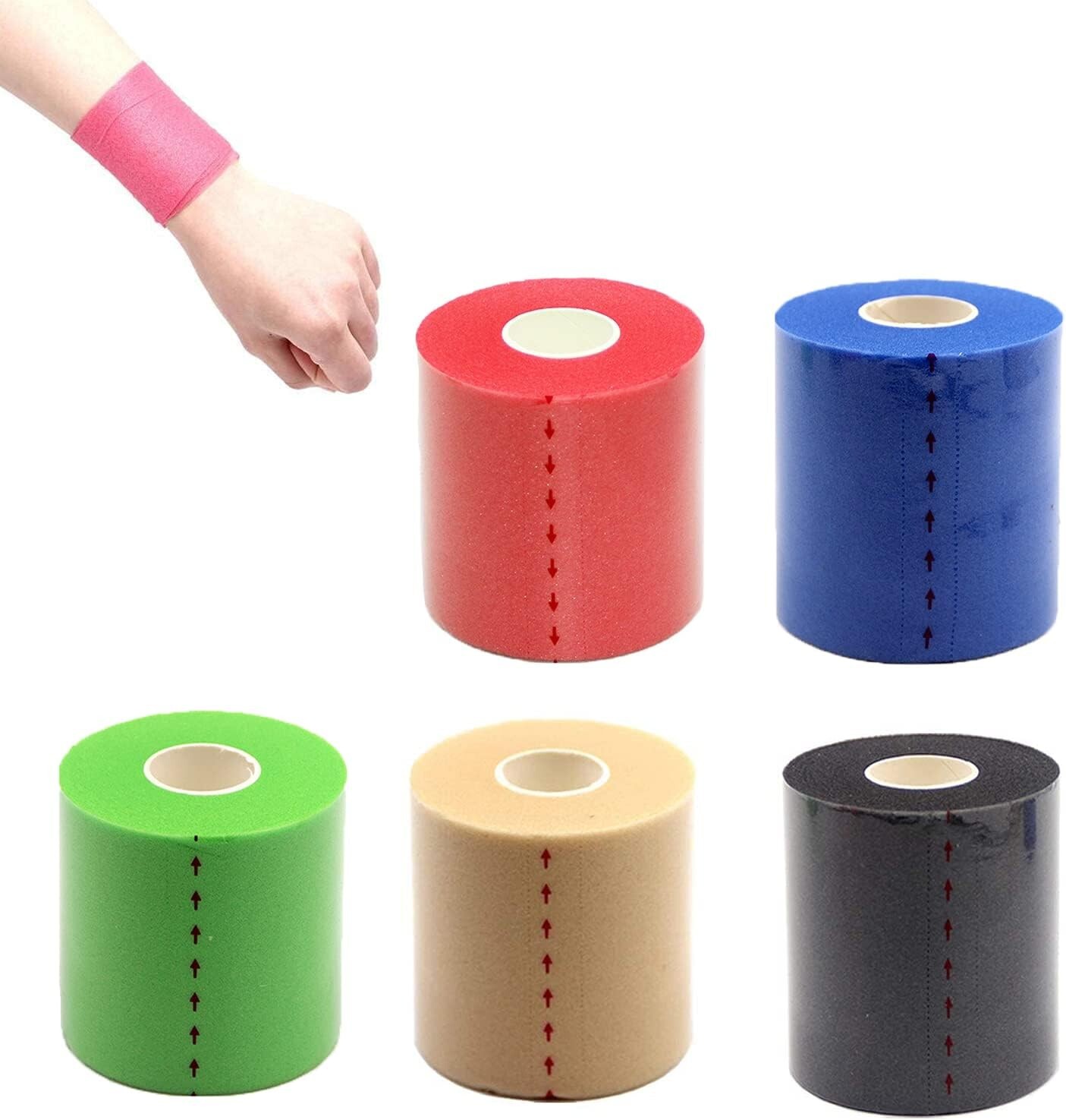KISEER 5pc Underwrap Sports Athletic Foam Tape Sports Pre-Wrap
