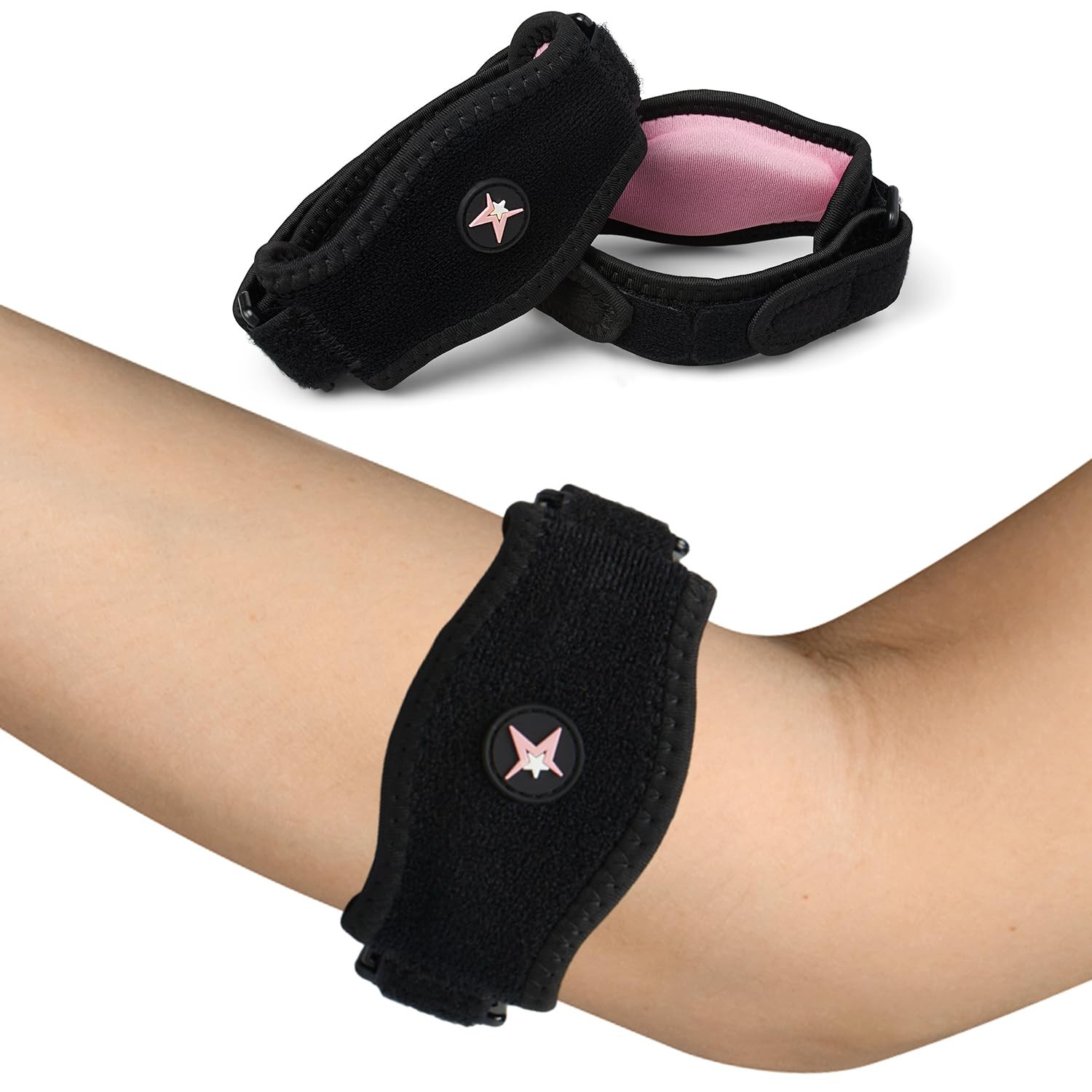 RiptGear Tennis Elbow Brace for Women & Men, One Size, Pink (1 Pack)