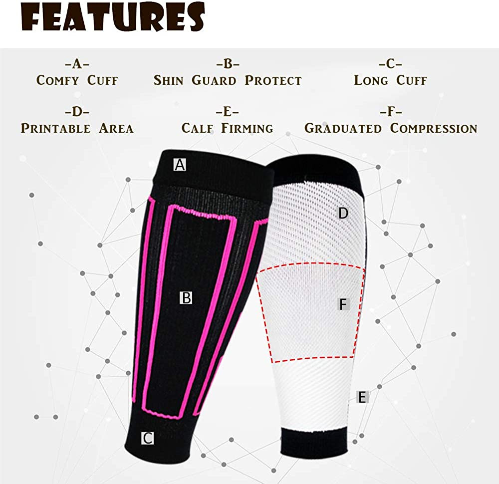 Magic Sport | Colorful Compression Calf Sleeves | Hiking, Running, Cycling | Com