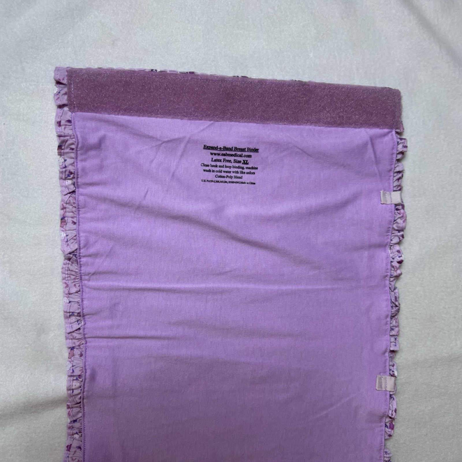 Expand-a-Band EAB Breast Binder Womens Size XL Purple Floral Strapless Top