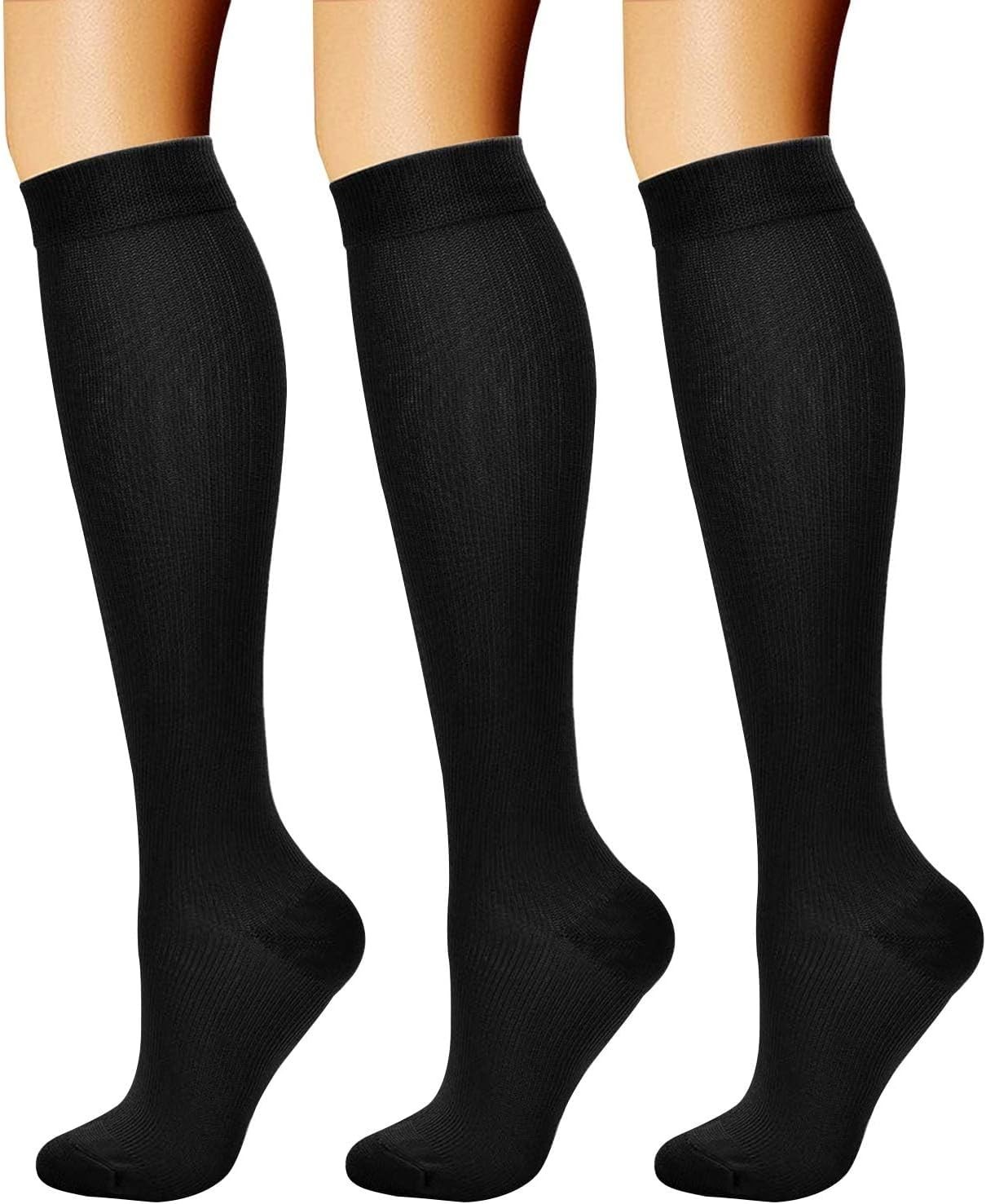 Unisex Compression Socks – 15-20 mmHg Support – 3 Pairs for Comfort & Recovery
