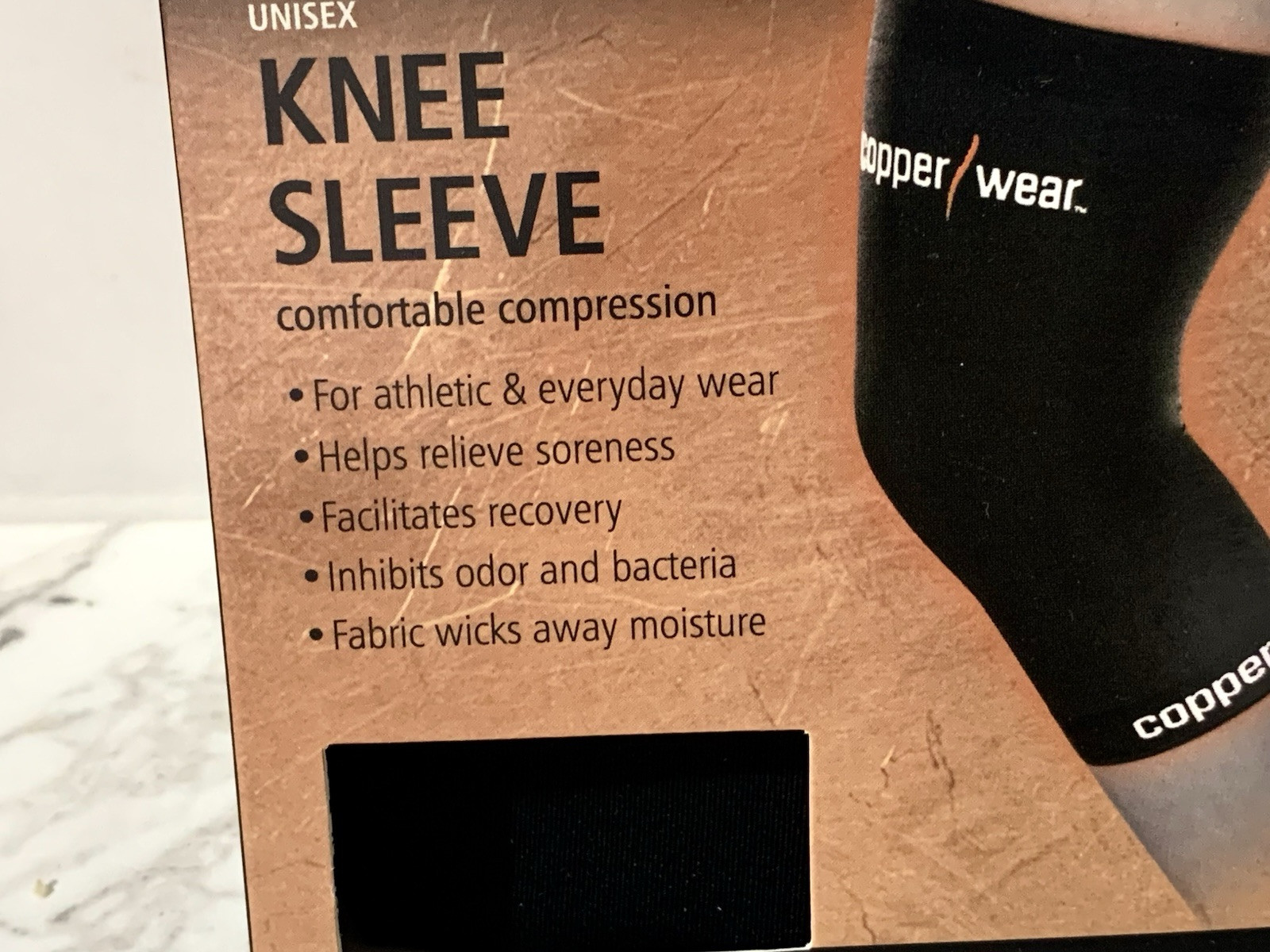 Copper Wear Unisex Compression Knee Sleeve Large 88% Nylon 12% Spandex NIB