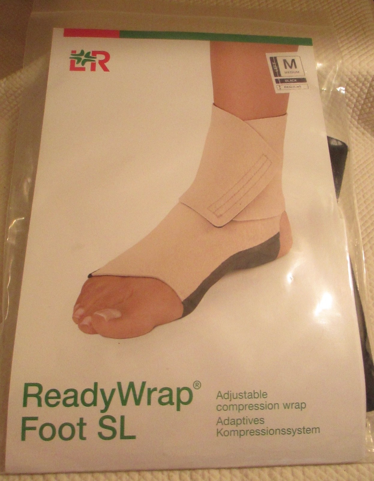 L&R Ready Wrap Foot SL Black Adjustable Compression Wrap Right Medium – NEW!