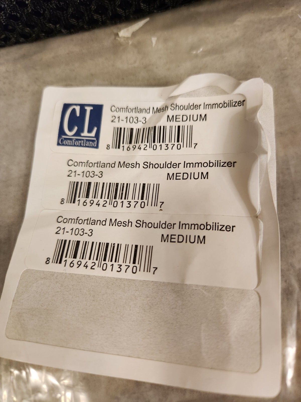 Comfortland Medical 21-103-3 Mesh Shoulder Immobilizer Medium New Brace