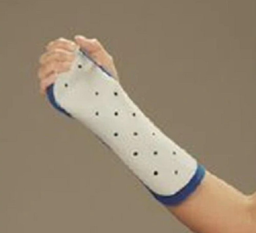 Splint Adult Wrist / Forearm / Hand Plastic White Large Right Blue Foam Cushion