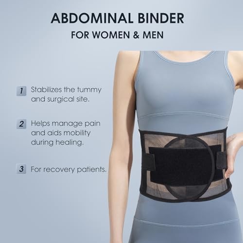 COMFYTHERA Umbilical Hernia Belt, Elastic Abdominal Binder Lower Waist Large