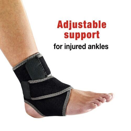 Ace Ankle Support Adjustable Compression Breathable Comfort Moderate Black 1ct