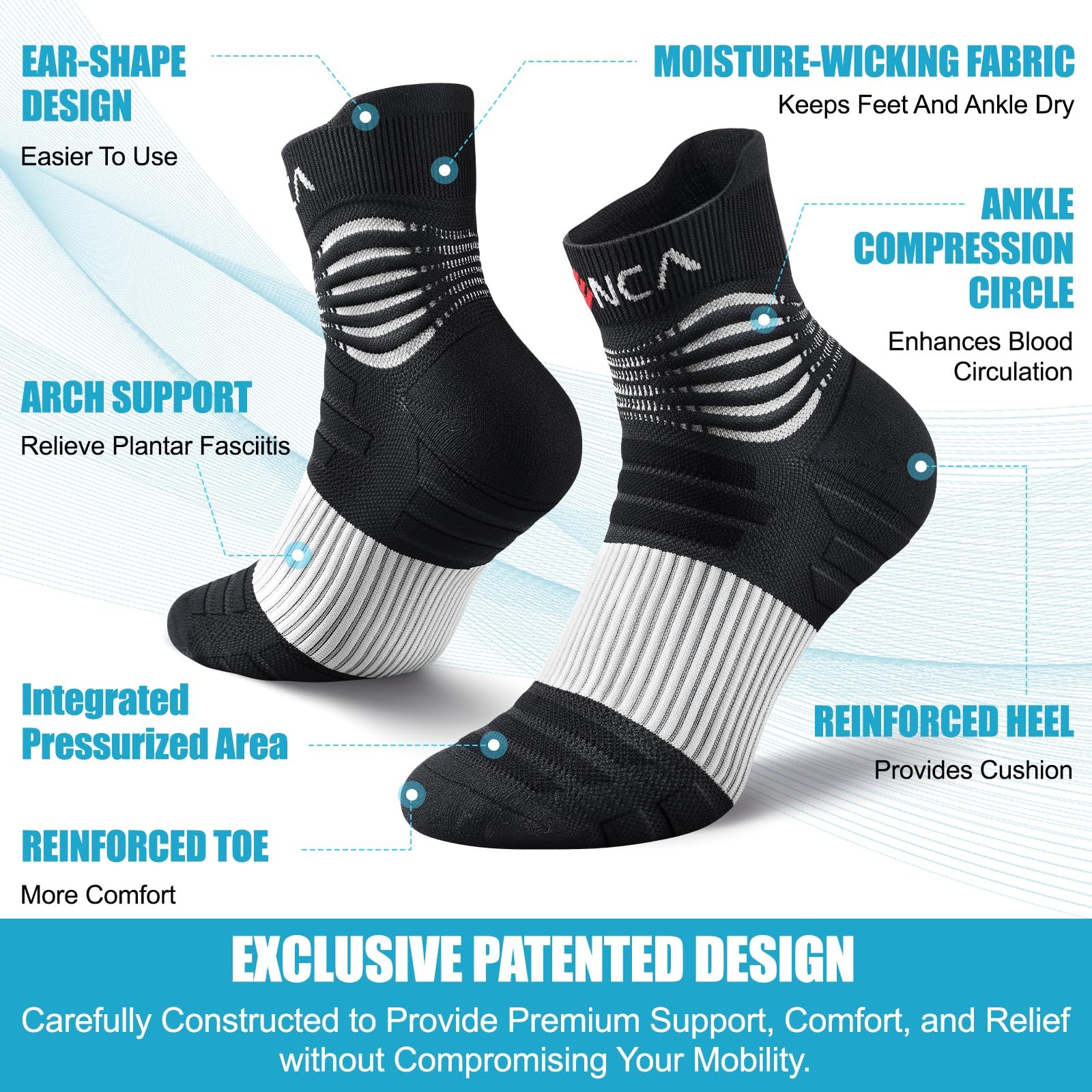 Professional Compression Socks for Women Men Circulation, 20-30 mmHg