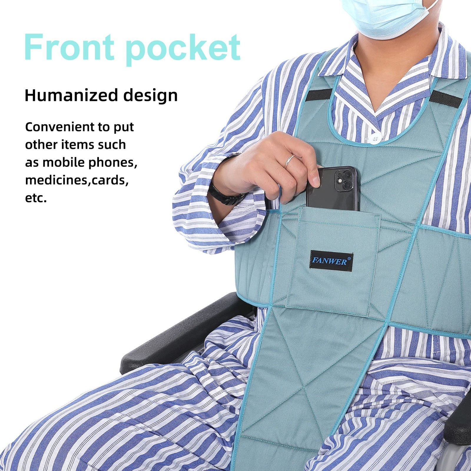 Adjustable Wheelchair Safety Belt – Non-Slip, Drop-Resistant Seat Belt for Elder
