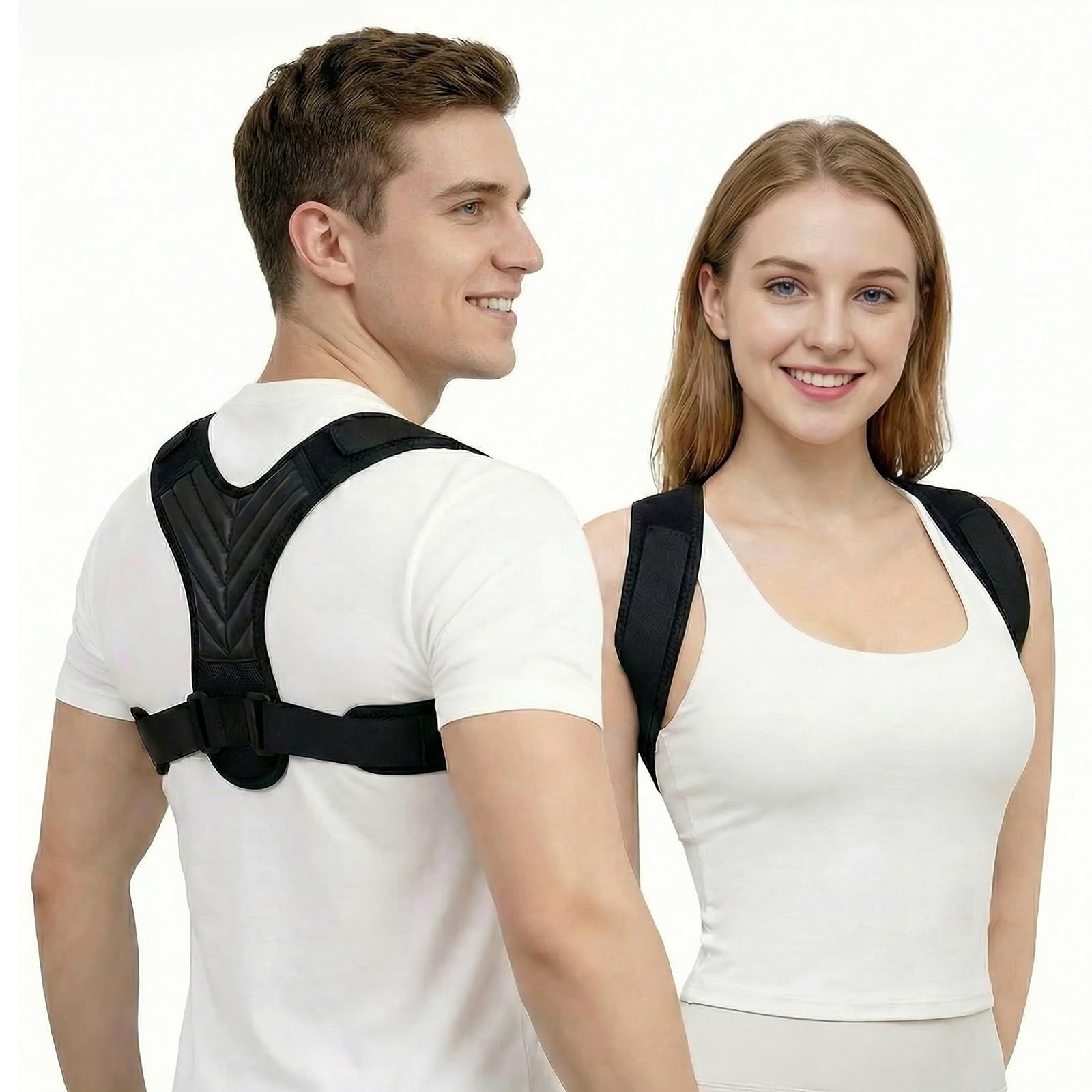 Posture Corrector for Women & Men, Adjustable Back Support Medium, Black
