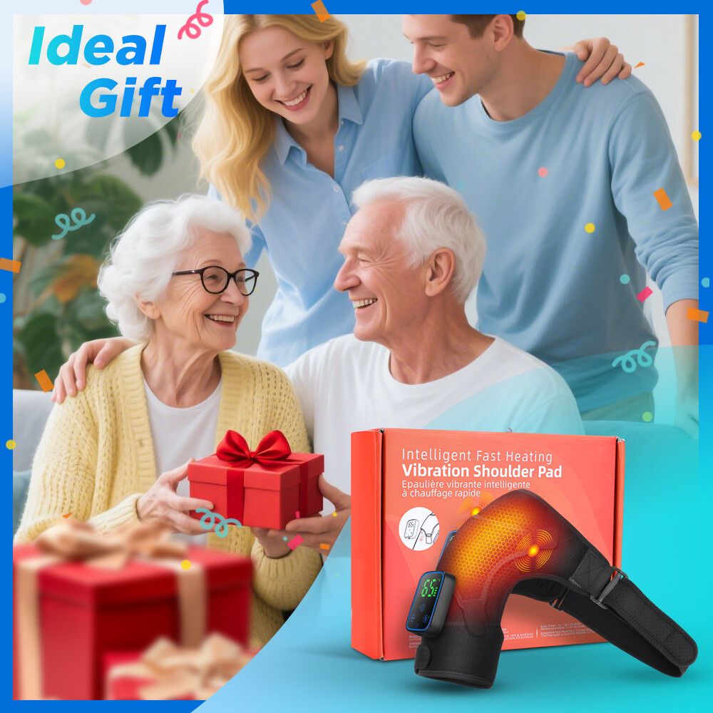 APP Control Cordless Shoulder Brace Massager Heating Vibration for Pain Relief