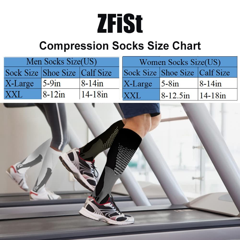 3 Prs Sport Compression Socks Men,20-30mmhg Nurse Socks for Edema