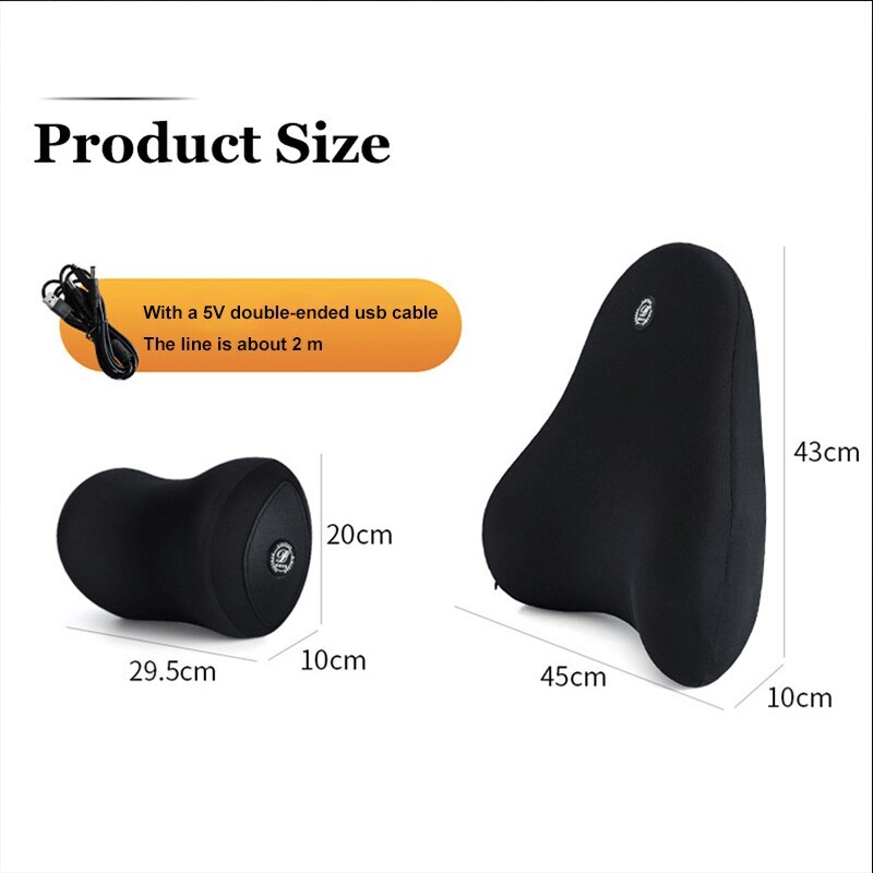 Car Massage Neck Pillow Lumbar Support Cushion Neck Head Waist Back Cushion