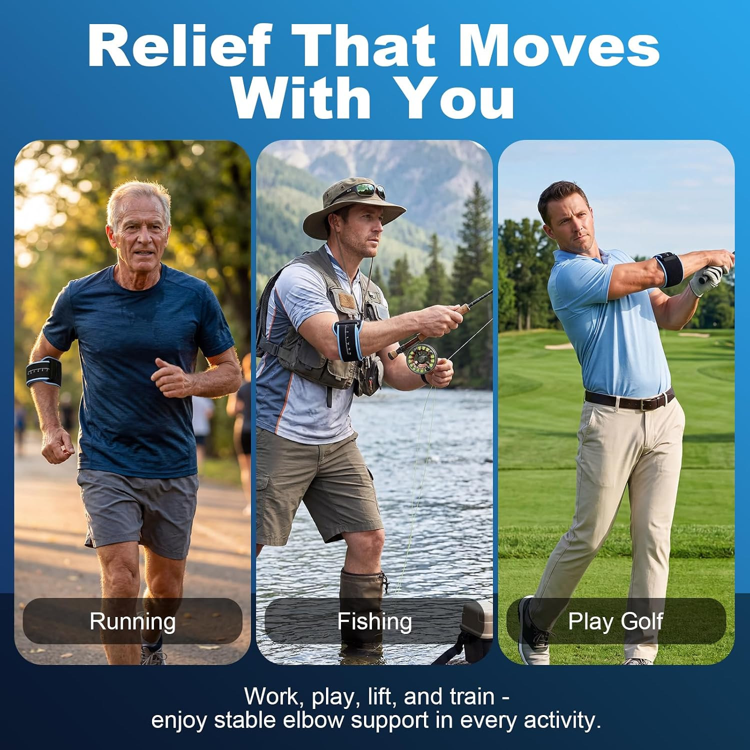Elbow Brace with Removable Pad for Tennis Elbow & Tendonitis – Adjustable Counte
